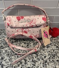 Adorable Pink Cherry / Bows Betsy Johnson Handbag With Keychain