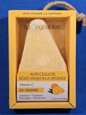 Spongeables Anti-Cellulite Body Wash in a Sponge Vitamin C + Caffeine 4 in 1 New
