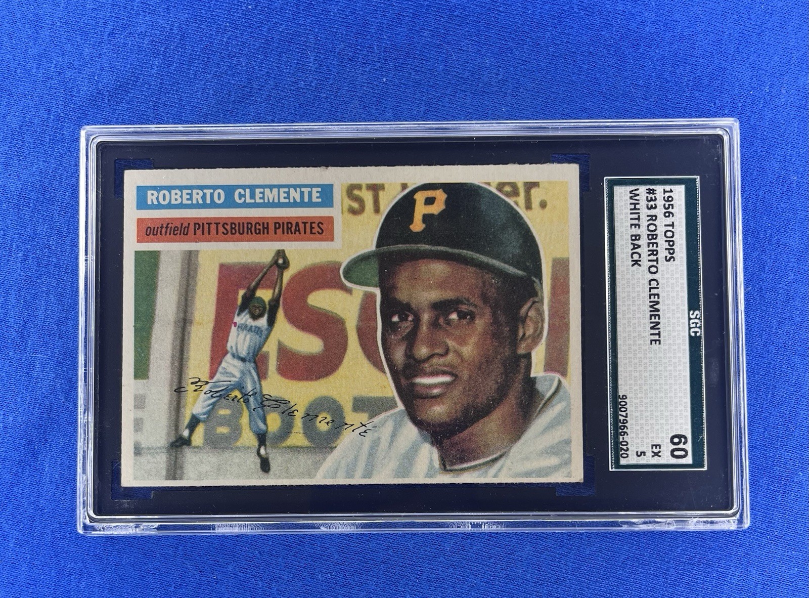 1956 Topps Roberto Clemente #33 White Back Pirates SGC 5
