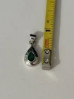 Vintage 925 Sterling Silver Tourmaline Crystal Pendant