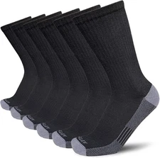 APTYID Men's Moisture Wicking Cushioned Crew Work Boot Socks (4-6 Pairs) 