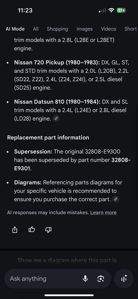 New OEM Nissan 32808E9300 Shift R0D Fork Fits 280ZX 200SX 1979-83  Datsun 810 - Image 3 of 4