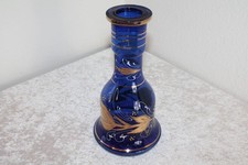 Antik Luxus Shisha Glas Kobalt Blau vergoldet Handbemalt Orient Wasserpfeife alt