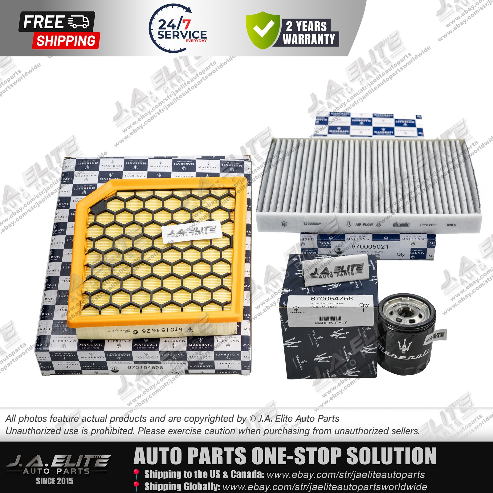 3pcs Genuine Oil & Air & Pollen Filter fit Maserati Ghibli 2.0 (2022+)