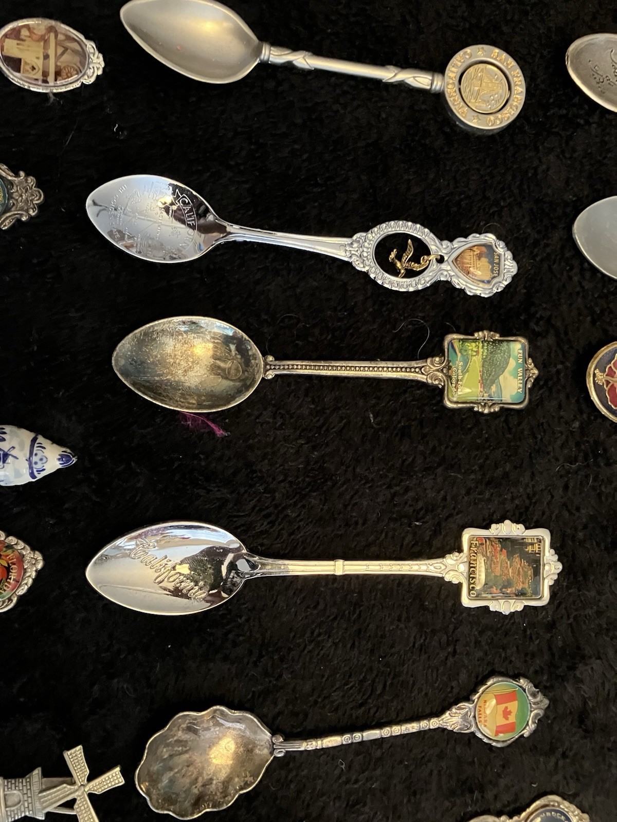 31 Souvenir Spoons Mixed Lot Silverplate Spoon Collection Collectible One Owner!