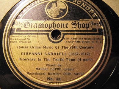 1933 MARCEL DUPRE French ORGAN Anthologie Sonore Giovanni Gabrieli/ FRESCOBALDI