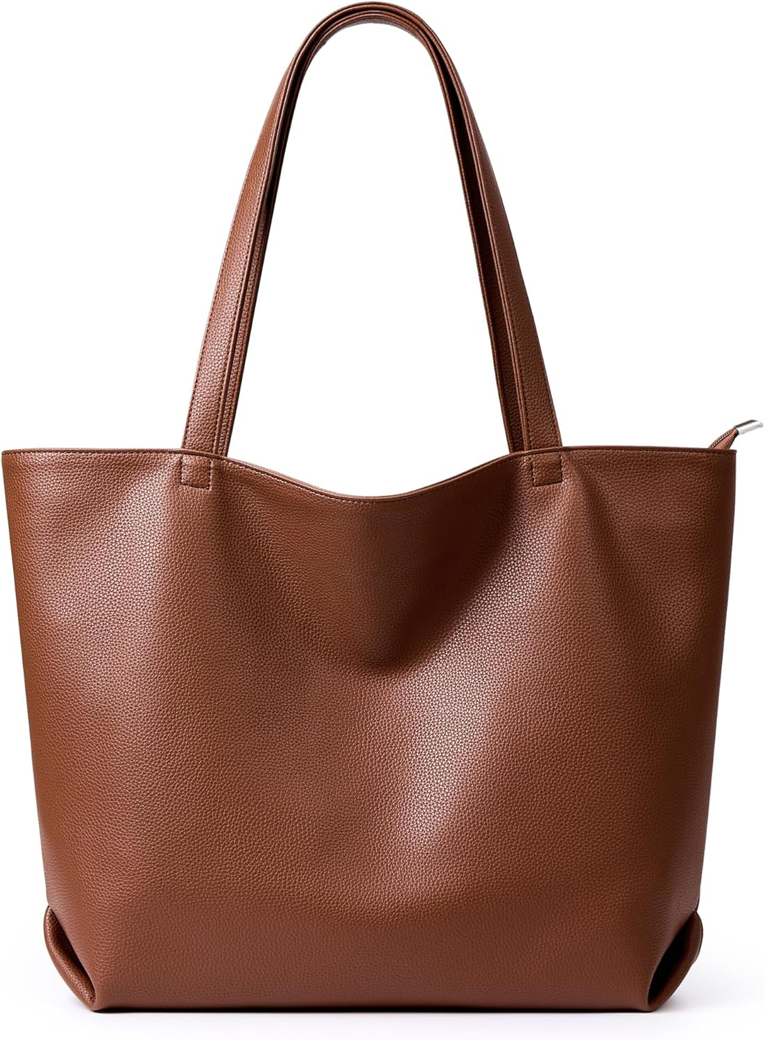 WLLWOO Soft Vegan Leather Tote Bag for Women Large Casual Hobo Handbags Zipper S