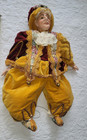 Vintage italienischer Stil Marionette Narr/Harlekin Puppe Puppe Gold Samt Outfit