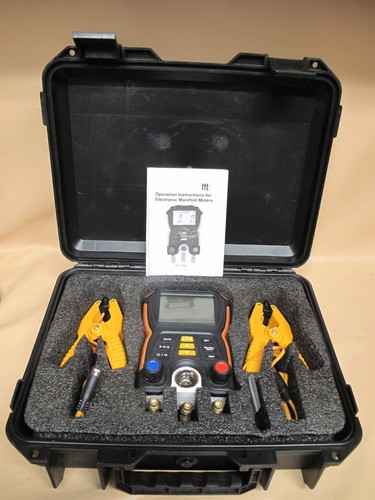 HTI ht-750 digital pressure gauge refrigeration ac tech hvac vacuum manifold