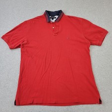 Tommy Hilfiger Polo Mens XL Red Embroidery Shirt