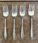 Set/4 International PRELUDE Sterling Silver Salad Forks