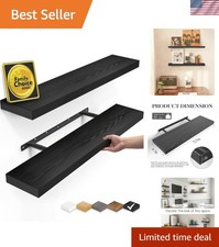 Floating Shelves for Wall, 22.5 inches Black Wall Shelves for Bathroom, Bedro...