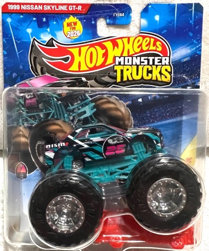 激レアHot Wheels Nismo & Monster Trucksセット 2026 HOT WHEELS MONSTER TRUCKS - 1999 NISSAN SKYLINE GT-R NISMO