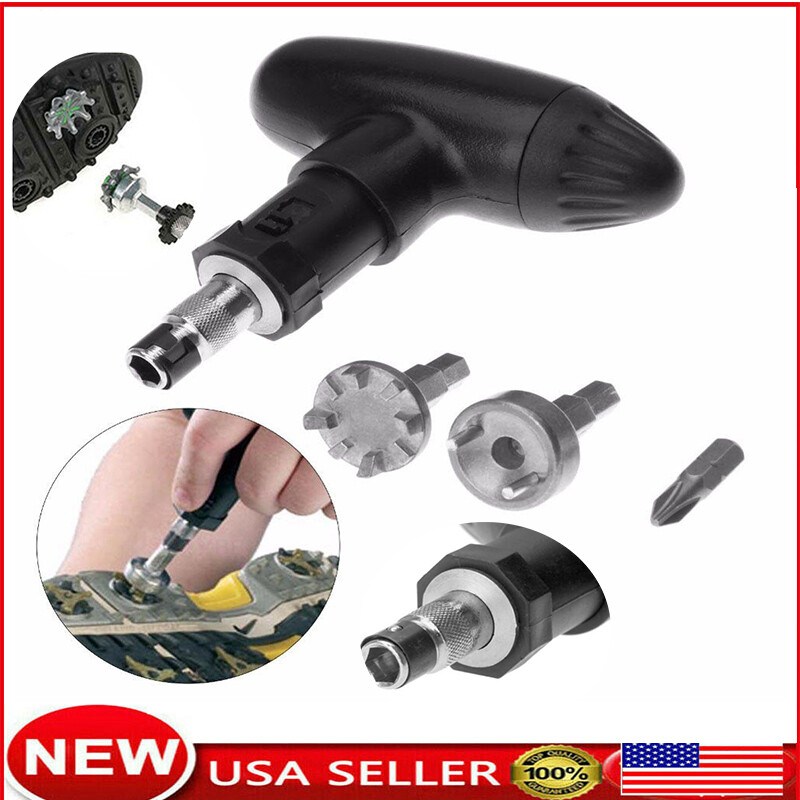 Golf Deluxe Spike Wrench Tool with Ratchet Key Handle for Shoe Cleats