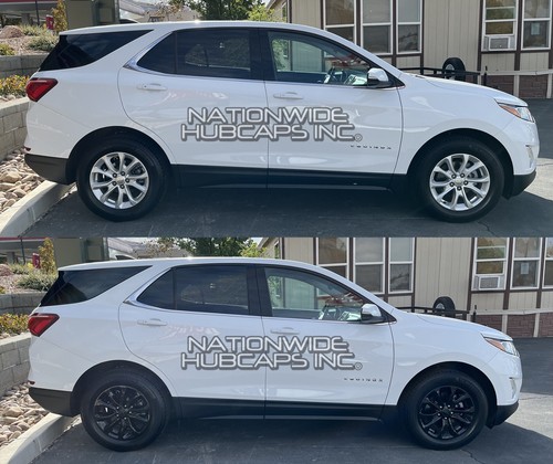 4 Black 2018-2021 Equinox 17" Wheel Skins Hub Caps Full Covers fit Aluminum Rim - Picture 4 of 10