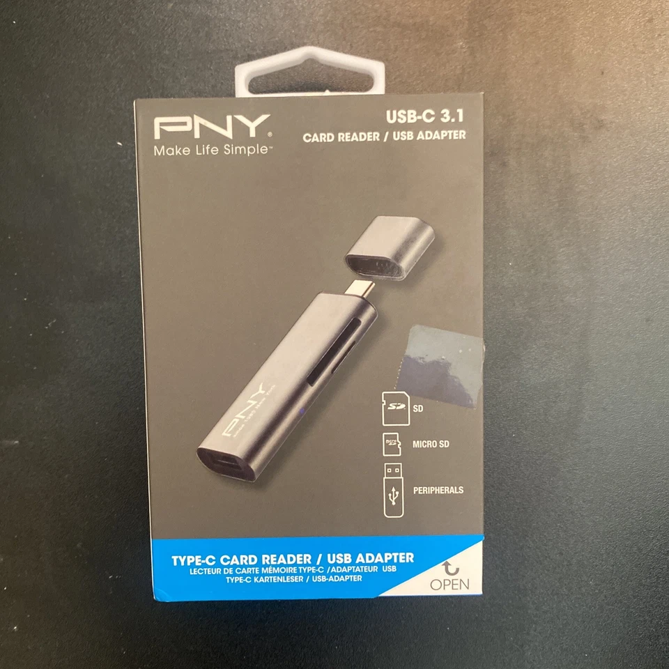 PNY USB-C 3.1 Type-C Card Reader USB Adapter - P-CRMUS3A-BX - 751492617152 - Image 2 of 3