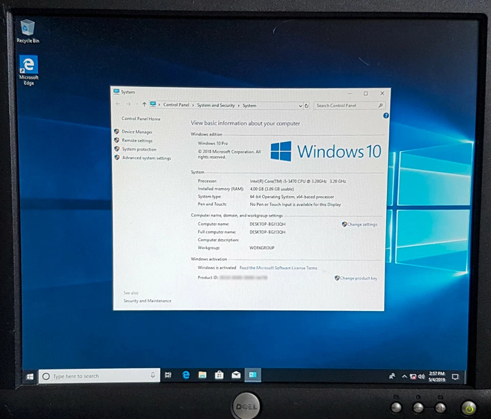 Dell Optiplex 9010 SFF Computer 3.20GHz CORE i5, 8GB RAM, 250GB HDD, WIN 10 Pro - Image 4 of 4