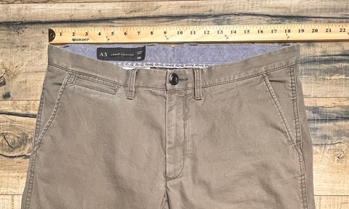 Armani Exchange Flat Front Chino Pant Straight leg 36 Long 36L Cotton . - Picture 2 of 10
