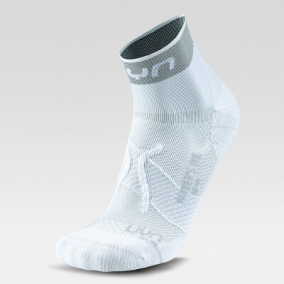 UYN Herren - Runner's One Quarter - ultraleichte Hightech Socke - Weiß/Grau