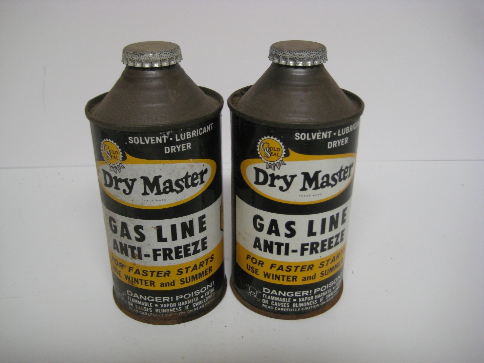 2 ORIGINAL DRY MASTER GAS LINE ANTIFREEZE METAL CANS eBay