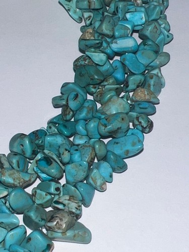 Howlite Necklace Chunk Chip Bib Style 16-18 Inch Blue Green Boho Cowgirl Western - Picture 5 of 5