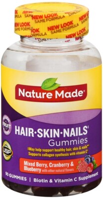 Nature Made Hair Skin Nails Gummies Mixed Berry, Cranberry & Blueberry 90 EA