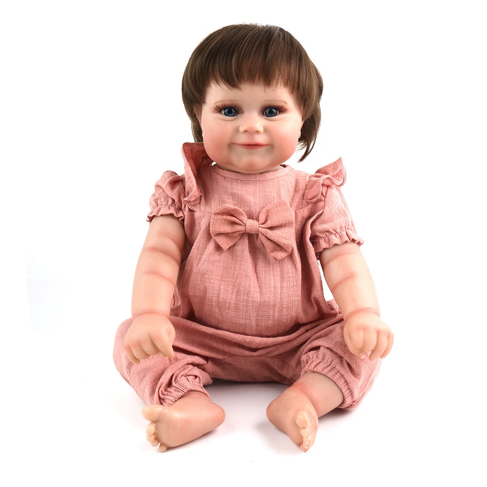 Boneca bebê recém-nascido realista 20 polegadas corpo de silicone vinil completo boneca menina EUA - Imagem 4 de 4