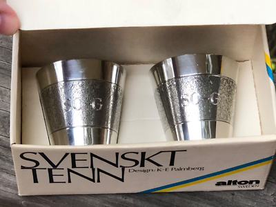 VTG Pair of SVENSKT TENN Alton FF10 Metal/Pewter Cups designed by