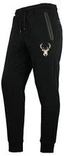 FISLL NBA Men's Milwaukee Bucks Moroccan Detail Jogger, Black