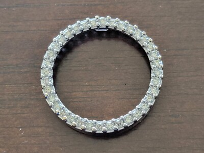 10k Weißgold 1cttw Karat Diamant Kreis des Lebens Anhänger Halskette 3,8 Gramm