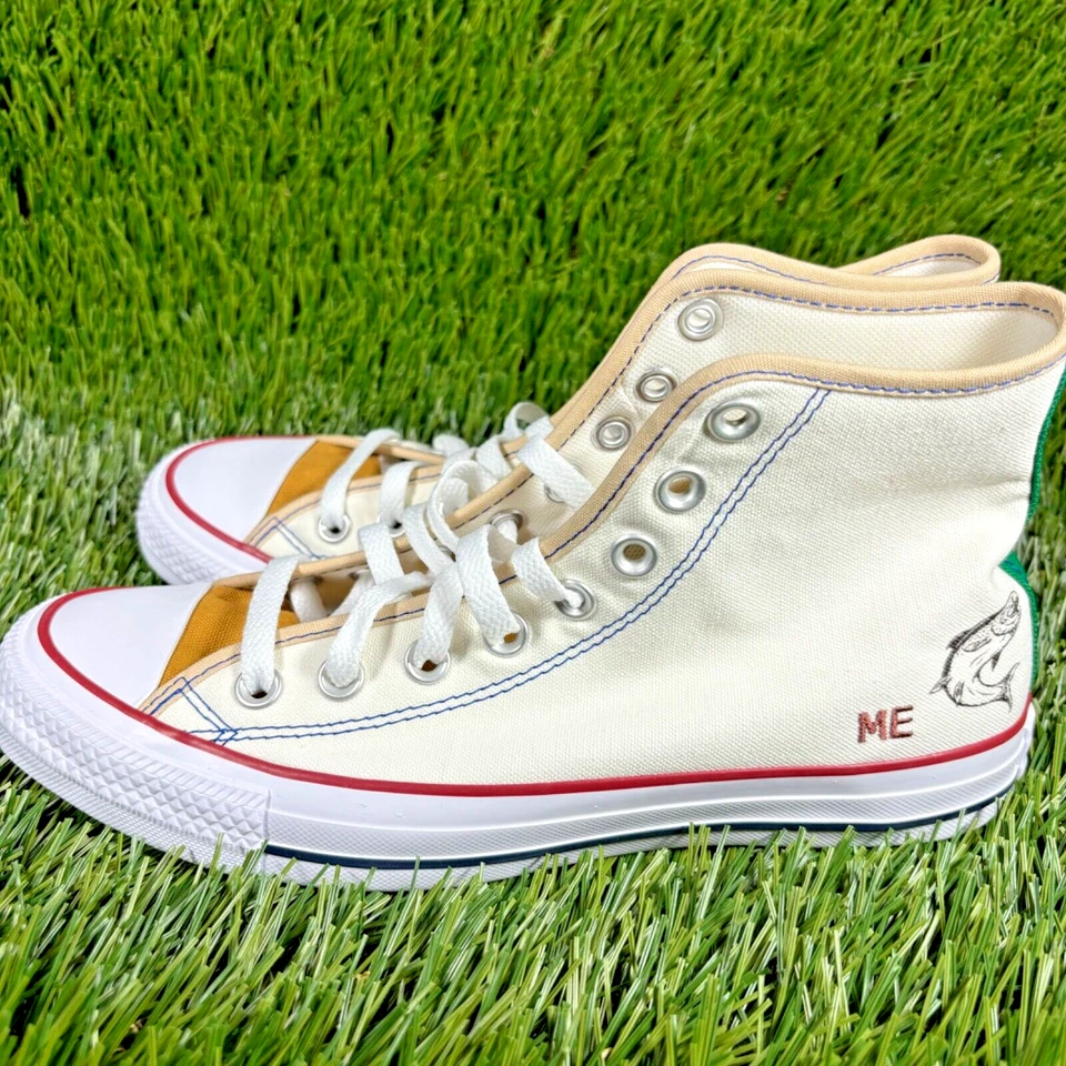 Converse CTAS High Top Feminino 8.5, Masculino 6.5 Chuck Taylor All Star Bege Peixe Mosca - Imagem 2 de 4