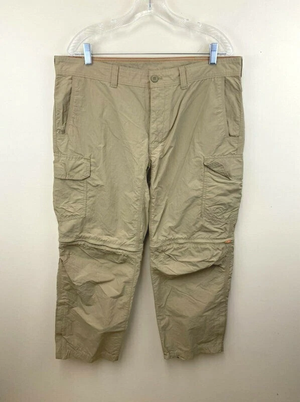 Eddie Bauer 38 x 28 Exploration 2.0 Convertible Packable Pants Saddle Khaki