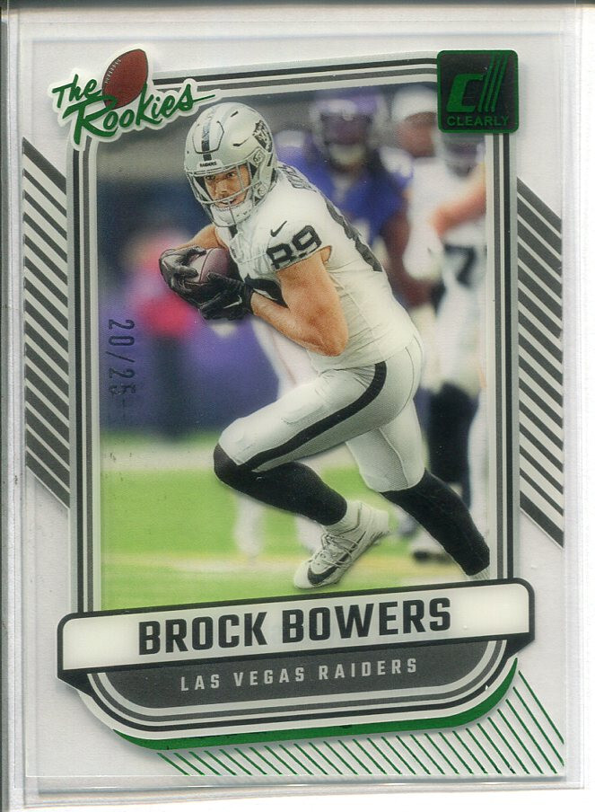 2024 PANINI CLEARLY DONRUSS THE ROOKIES #8 BROCK BOWERS GREEN 20/25