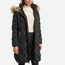 La Redoute Long Padded Winter Jacket Size 12 Down Filled Quilted Rrp £145