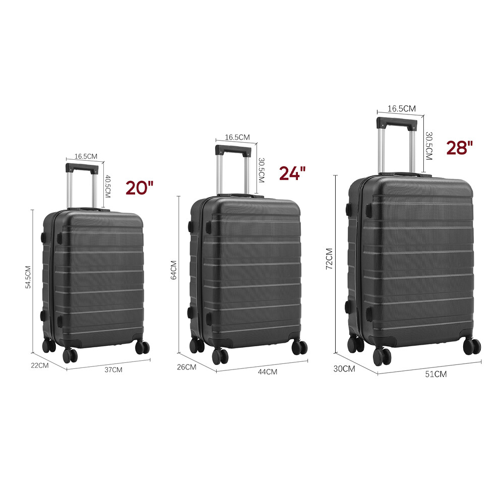 Hard Shell Suitcase Wheel Travel PC ABS Cabin Luggage Trolley Lightweight  Case