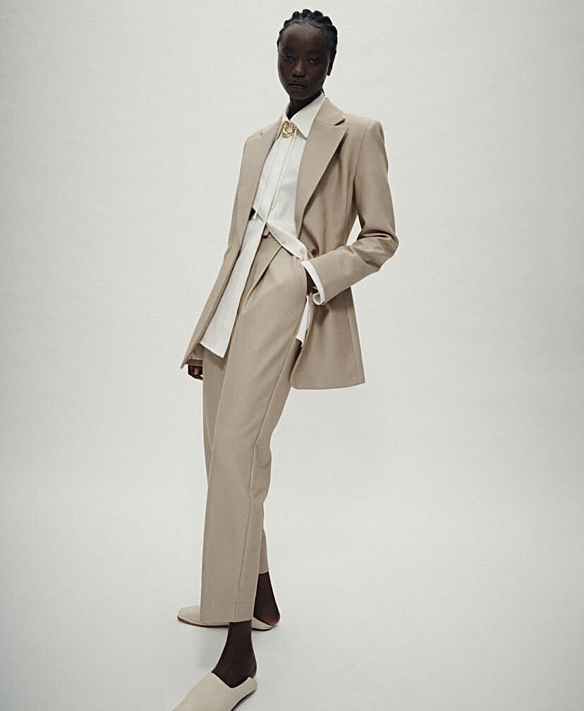 CAMILLA MARC Tarantino Pants Biscuit Beige Twill Crop High-Rise