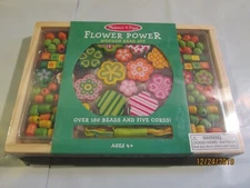 Melissa & Doug Flower Power Wooden Bead Set New