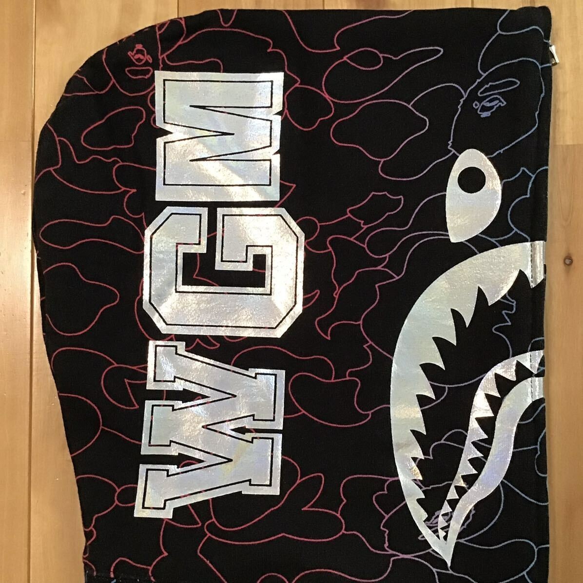 BAPE Pencil neon camo shark full zip hoodie Black A Bathing Ape