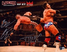 Brian Cage & Texano Jr. Signed 11x14 Photo BAS COA Lucha Libre AAA Underground 0