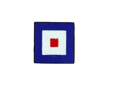 Flag patch embroidered international maritime nautical navy signal W Whiskey