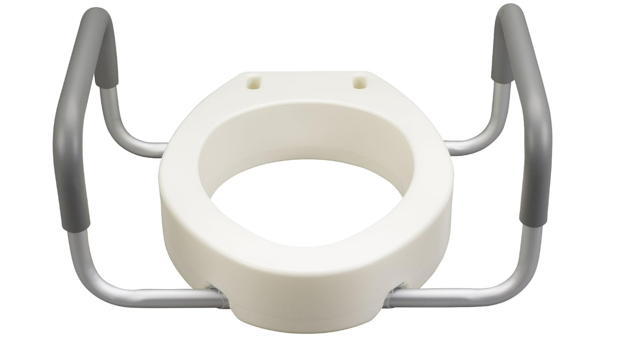 Drive Medical 3.5in Toilet Seat Riser w Removable Arms Elongated (12403
