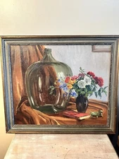 Charles Gordon Harris Original Still Life Oil Painting On Board 19.5”x23.5”