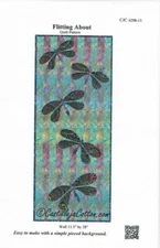 Flitting About ~ Castilleja Cotton Quilt Pattern Wall Hanging 11.5" x 28"