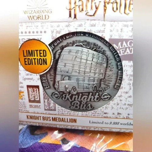 Harry Potter Limited Edition Knight Bus Medallion + Lord Voldemort Coin New - Picture 4 of 8