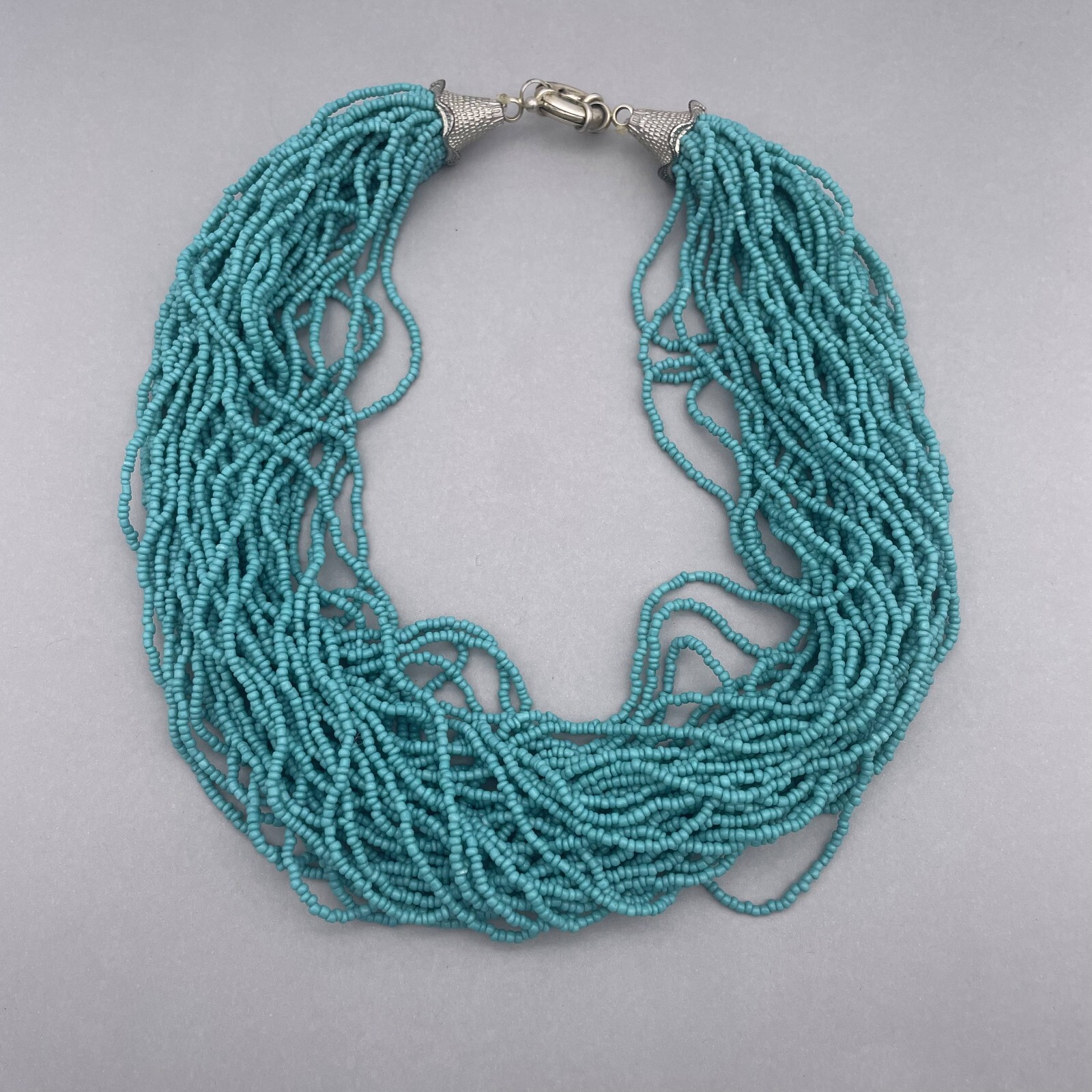 Multilayer Seed Bead Collar Statement Necklace Sp… - image 2
