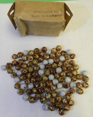 #18543m Old Original German Box of Peewee Bennington Marbles