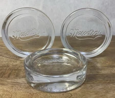 Vintage Masontops Mason Lids- Lot Of 3- 2 5/8” Diameter- Clear- 3/4”H Farmhouse