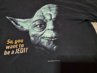 Rare Yoda Star Wars Vintage 90's Movie T-shirt XL | eBay