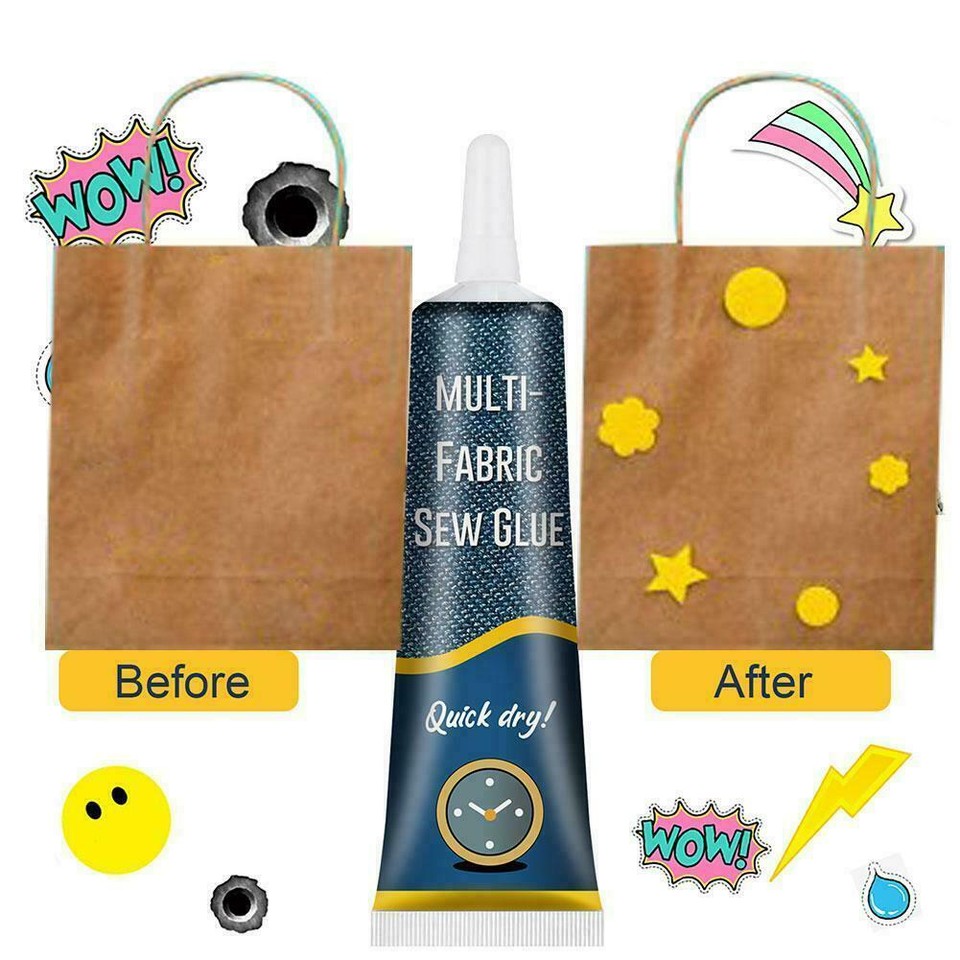 FABRIC GLUE EXTRA STRONG TEXTILE HEMMING ADHESIVE BONDS SEW CLOTHES