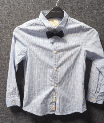 Scotch & Soda Jungen gestreiftes Hemd mit Dickie-Schleife Alter 6 LN141 SS 05